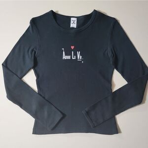 Amour La Vie Women's Black Long Sleeve Top